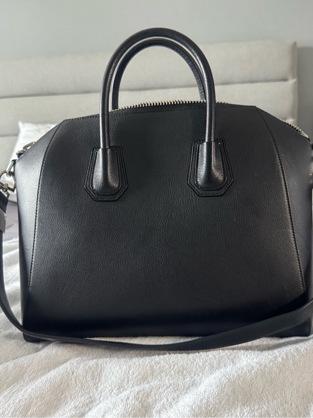 Givenchy Black Leather Satchel with Top Handles - Picture 2 of 6
